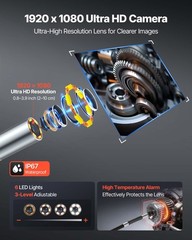 VEVOR Articulating Borescope Camera 4-Way 360° Articulated Endoscope 4.5″ Screen