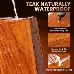 36 Inch Teak Floating Shelves Set of 2 – Solid Natural Wood Wall Mounted Shel…