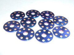 Titanium M6 FLAT DRILLED WASHER BURNT BLUE CAR BIKE KART BOAT SKI NO RUST 23 DIA