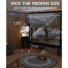 PropVue Projector Screen with Stand 120 inch – Indoor and Outdoor