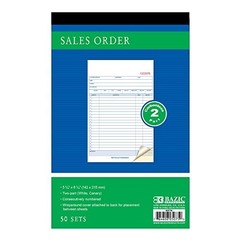 BAZIC 2-Part Carbonless Sales Order Book 50 Sets, Box of 24