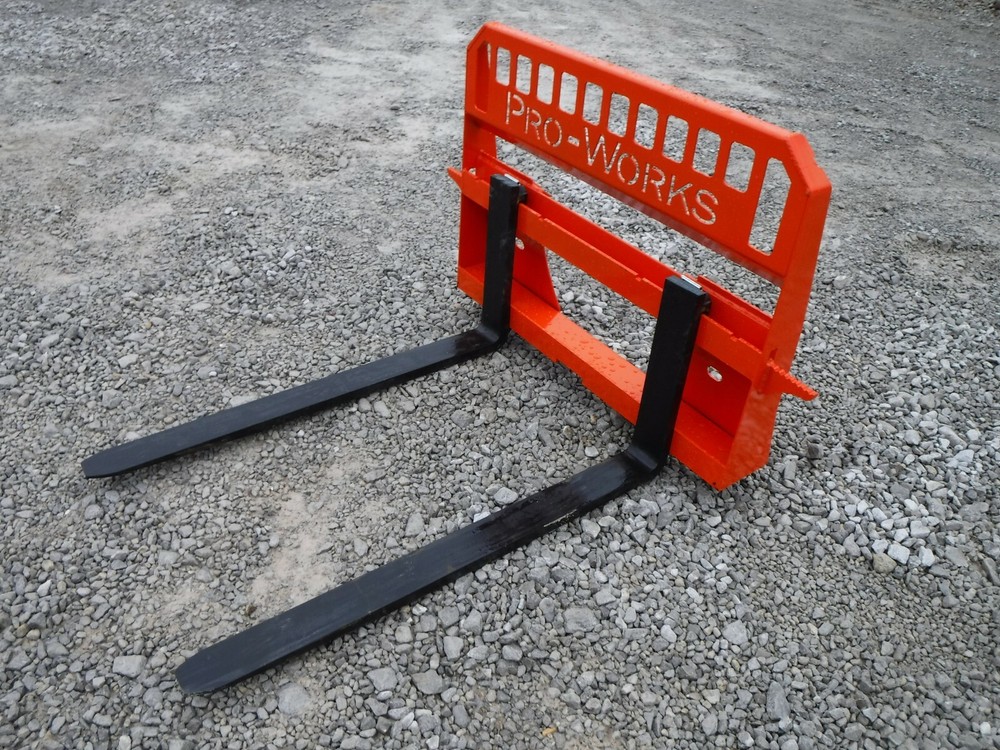 Pro Works 48″ 5500 lbs Pallet Fork Attachment Fits Kubota Skid Steer Loader
