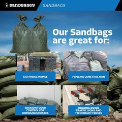 Sandbaggy 30 Green Sandbags –14×26 Sandbags For Sale Sandbag Bags Sand Bags