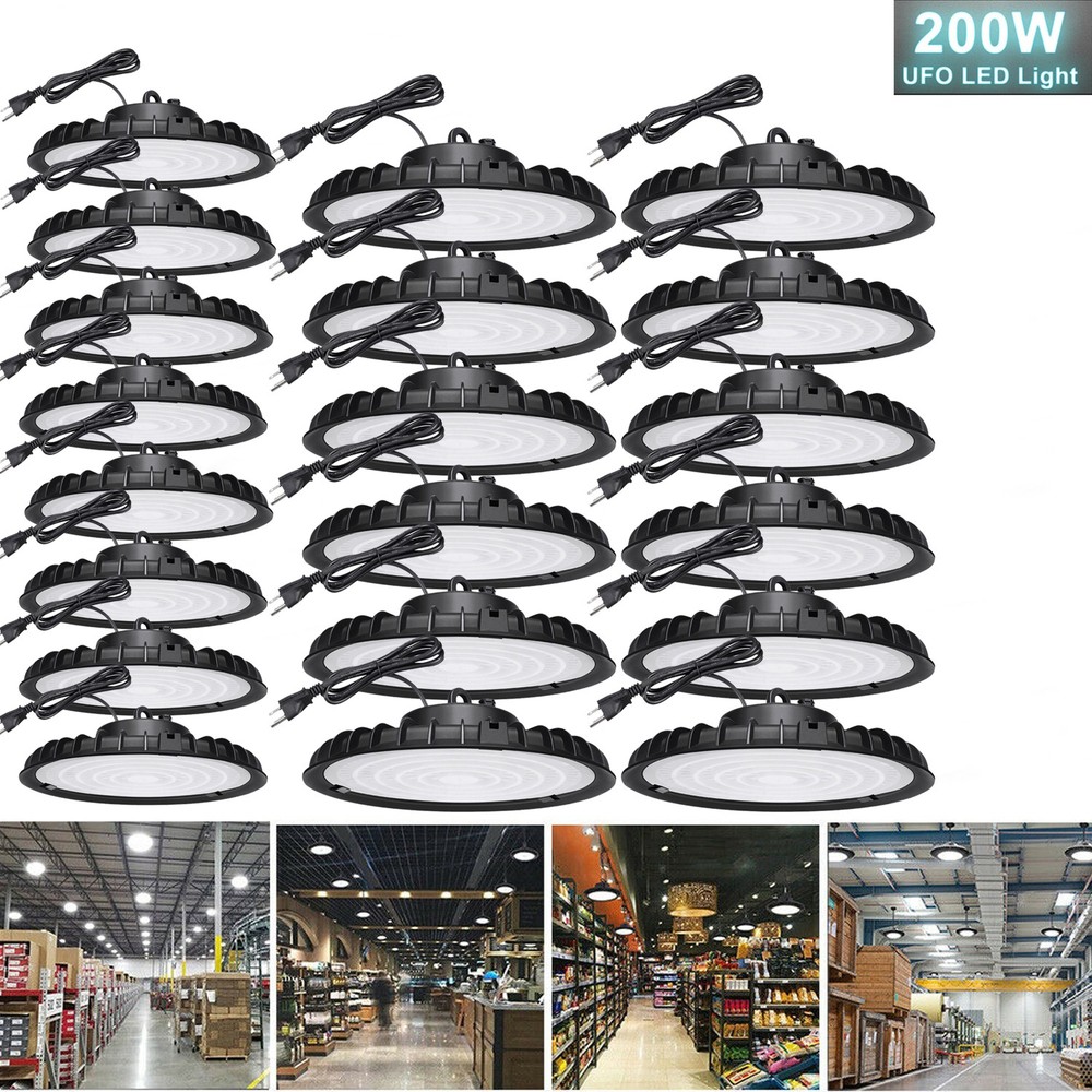 20 Pack 200W UFO LED High Bay Shop Light Industrial Commercial Factory Warehouse