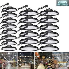 20 Pack 200W UFO LED High Bay Shop Light Industrial Commercial Factory Warehouse