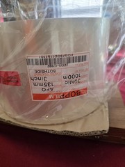 roll of BOPP (Biaxially Oriented Polypropylene) film.135mm in width, 1000m in…