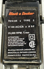 BLACK & DECKER 7614-04 TYPE 3 ROUTER 120VAC 25,000RPM T/mm