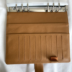 Filofax Norfolk A5 Leather Organizer Almond Brown Day Planner 6 Ring 9.4″ x 8.5″