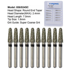 Dental Diamond Burs FG Friction Grip High Speed Football Round End Taper 856 368