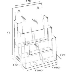 Dazzling Displays Clear Acrylic Brochure 9.6 x 12.1 x 6.4 inches,
