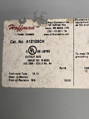 HOFFMAN A12108CH MOTOR CONTROL UNIT W/ TRANSFORMER E500, POWER SUPPLY.