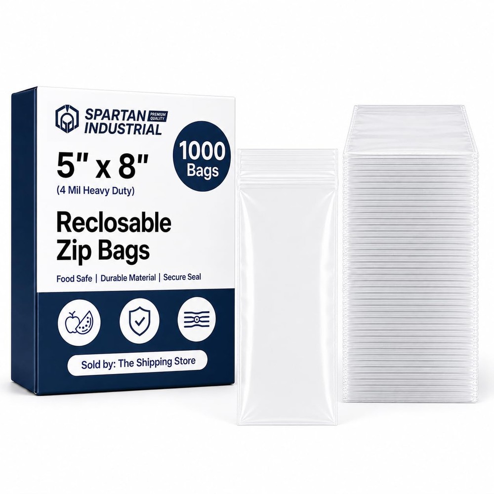 – 5″ X 8″ Clear Zip Bags (1000 Count) Heavy Duty 4 Mil Plastic Bags With Rese…