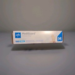 Medline MediGuard Stretch Vinyl Powder-Free Synthetic Gloves – Medium 100 Count