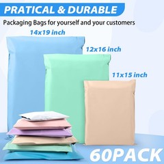 Multi Poly Mailers Variety Size Pack, 60 Pack (20 Each: 11×15, 12.5×16, 15×19…