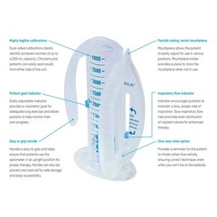 AirLife Volumetric Incentive Spirometer w/One-Way Valve 4000 ML