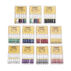 Dental Endo Root Canal Files Stainless Steel K-Files Hand Use 25/21mm AZDENT