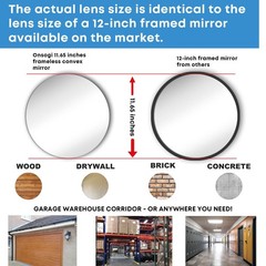 11.65 Inch Frameless 1.8mm Thick Acrylic Convex Mirror – Adjustable Wide Angl…