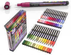 28 Wildflower Colors Acrylic Paint Pens 1 Count (Pack of 28), WILDFLOWER XF