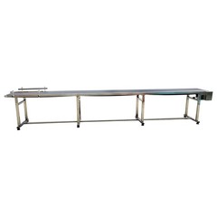 177×15.7in PVC Conveyor Belt System w/Double Guardrail for Packing Shipping