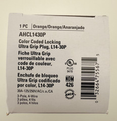 NEW Eaton Arrow Hart AHCL1430P L14-30P Orange Locking Plug 125/250V 30A 3p4w