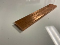 Copper 110 Flat Bar 1/4″ x 1″ x 3″-Long — .25″ x 1″ Copper Bus Bar