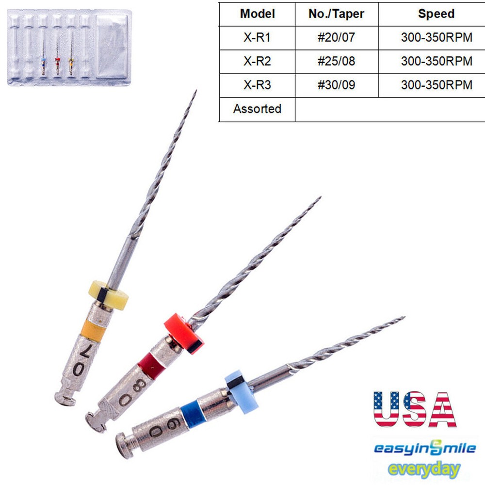 Dental Endo Files Endodontic Niti Rotary Files For Root Canal Retreatment 3Pcs