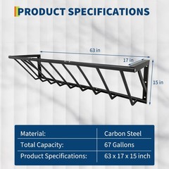 63″ Hay Rack Feeder Wall Mount 16 Gallon Rust Resistant for Indoor Outdoor Use