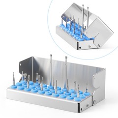 AZDENT Dental Diamond Polishing Burs FG 1.6mm/ 8/30 Holes Burs Holder Sterilizer