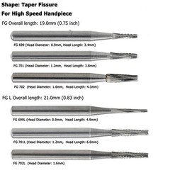 Wave Dental Carbide Burs FG 169L 699 699L 702L High Speed Friction Grip Midwest
