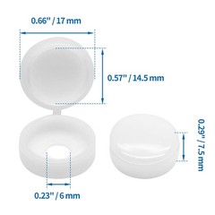 Screw Cover Caps 100PCS Hinged Plastic Snap Caps Washer Furniture White Cover US