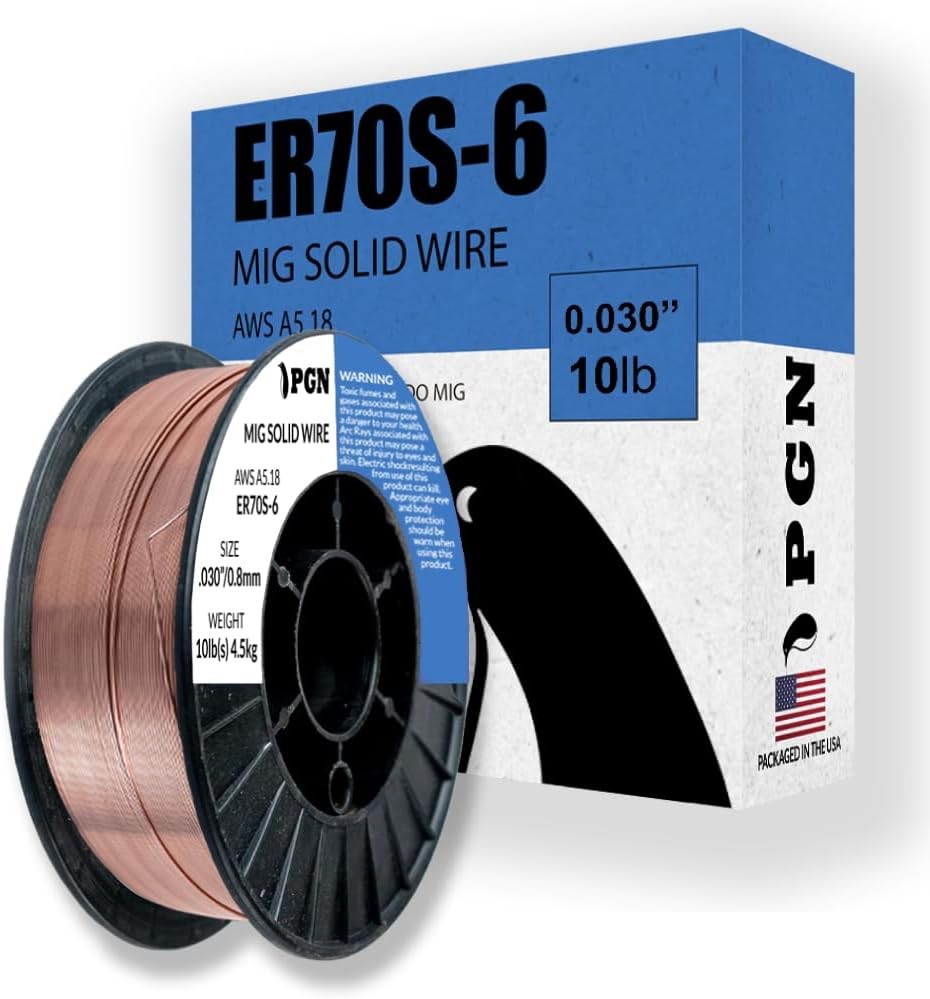 PGN Solid MIG Welding Wire – ER70S-6 .030 Inch – 10 Pound Spool .030, Copper