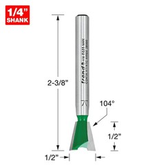 C041AX1/4TC Craft Pro 1/4-Inch Shank Dovetail Router Bit, C041AX1/4TC X Dur…