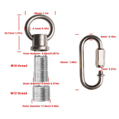 Brush Nickel Hook Rings for Light Fixture M10/M12 Available Pack of 2 with 2 Lin