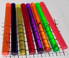 8 DIFFERENT 1” INCH DIAMETER CLEAR ACRYLIC RODS BLUE RED PINK PURPLE GREEN AMBER