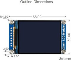 2inch LCD IPS Color Display Module for Pi Arduino ESP32 ST7789 SPI 240×320 IPS