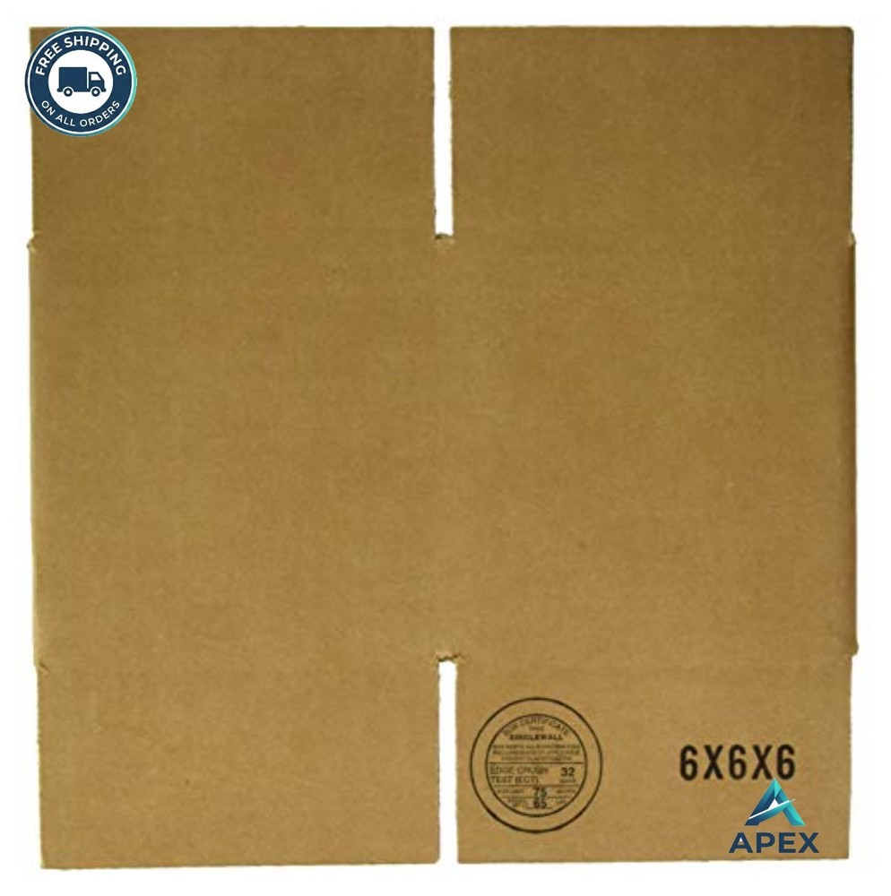 Corrugated Shipping Boxes 6x6x6 Kraft 25 Pack For Moving Packing
