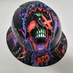 full brim hard hat custom hydro dipped IN BEAST MODE / GRIND HARD NEW