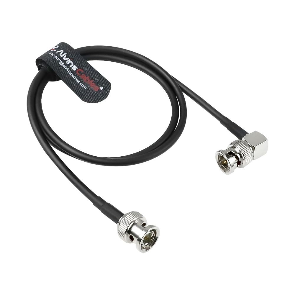 12G SDI Cable BNC 75 Ohm Straight to Right Angle for RED Komodo| Atomos 19in