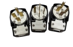 Hubbell NEMA 16-30P Heavy Duty Electrical Plug 30A 250V lot includes 3 plugs.