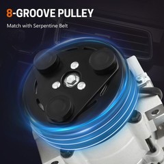 AC Compressor with 8-Groove Pulley for Dodge Ram 2500 3500 06-09 4500 55111411AE