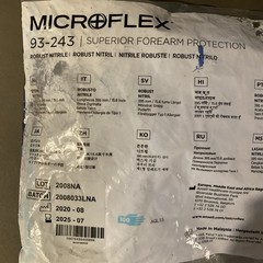 Ansell Microflex Gloves Elbow Length, Powder Free, Large, Pack of 100, # 93-243