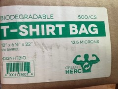 Biodegradable T-Shirt Bags Green Herc 12.5 Microns Open Box