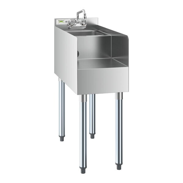 26″W x 12″L Stainless Steel Restaurant Underbar Blender Station with Dump Sink