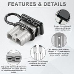 Connector 4PCS,50Amp 12V to 36V Battery Quick Connect/Disconnect Connector Wi…