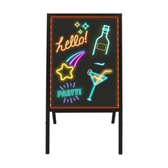 LED Message Writing Board,50*70cm Illuminated Erasable Menu Board Sign 7 colors