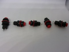 5x Pack Lot 1A 250V AC 10mm 2 Pins Red Push Power Switch Button Momentary Reset