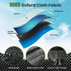 Lawn Mower Cover, Heavy 900D Oxford Fabric -Universal Fit Lawn Tractor Covers…