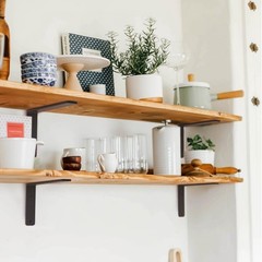 4 Pack 10 Inch Floating L Shelf Brackets for DIY,1/5 Inch Thick Heavy Duty Metal