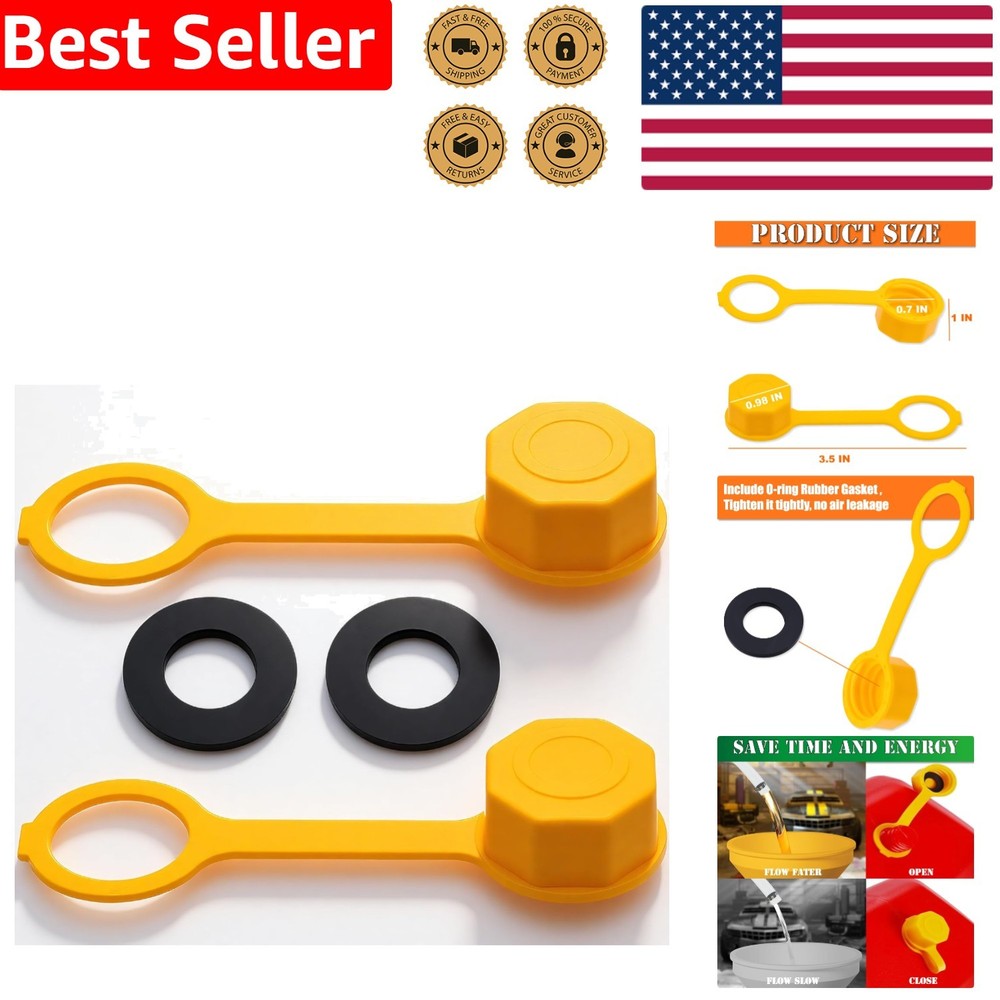 Durable 2-Piece Yellow Gas Can Vent Caps – Effortless Replacement Solution