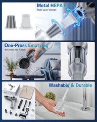 houscly Cordless Handheld Vacuum 25000Pa High Power Cleaner 4-in-1